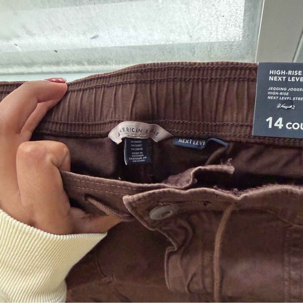 American Eagle Outfitters Brown and green High-Rise Joggers